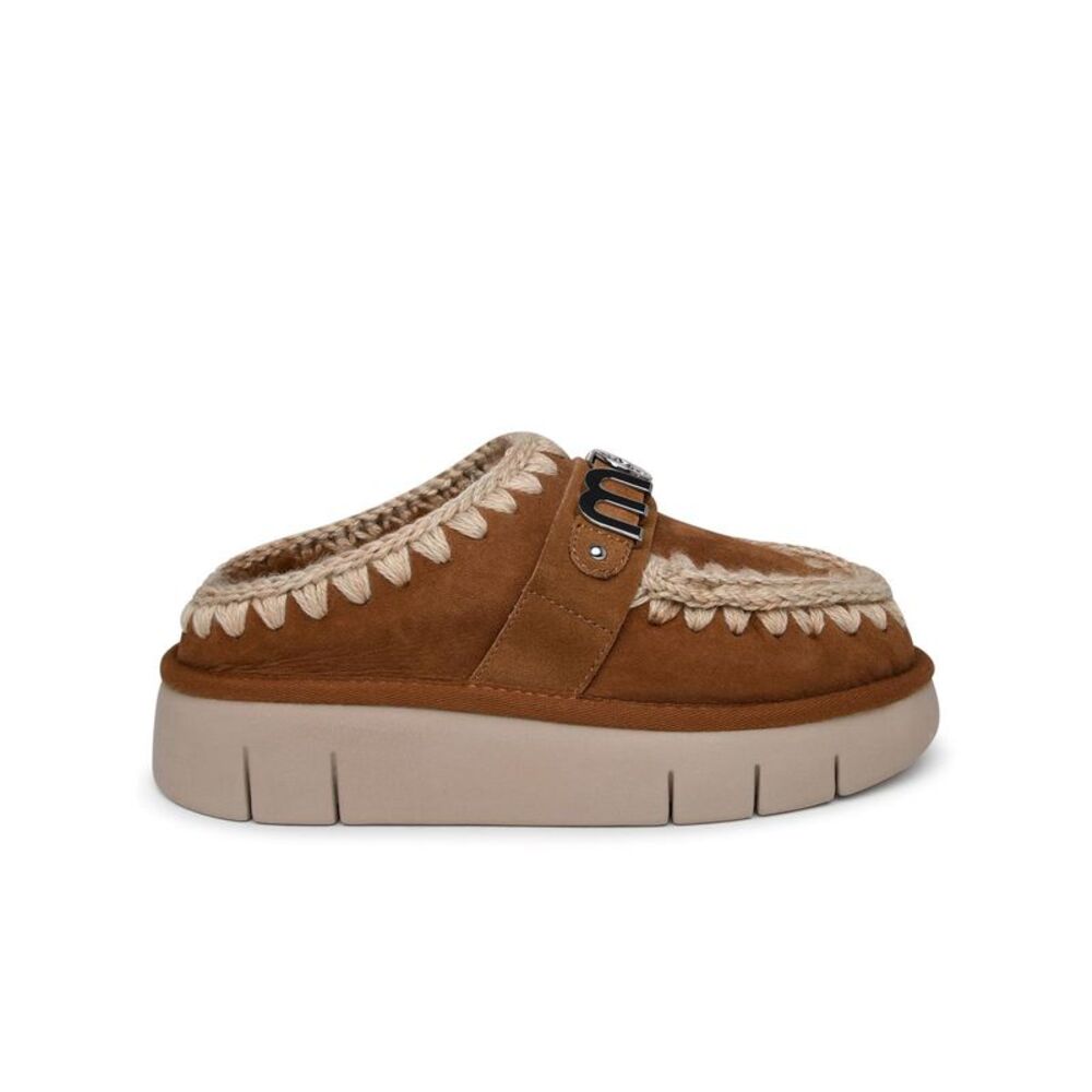 Mou Bounce Camel Sheepskin Slippers Women